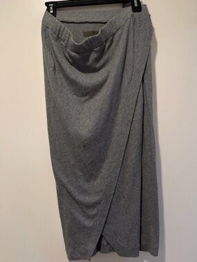 Enza Costa Gray Draped Wrap Maxi Skirt